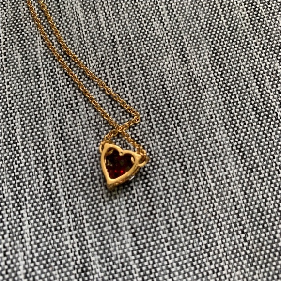 Mini crystal CZ Red heart pendant necklace - Picture 4 of 6